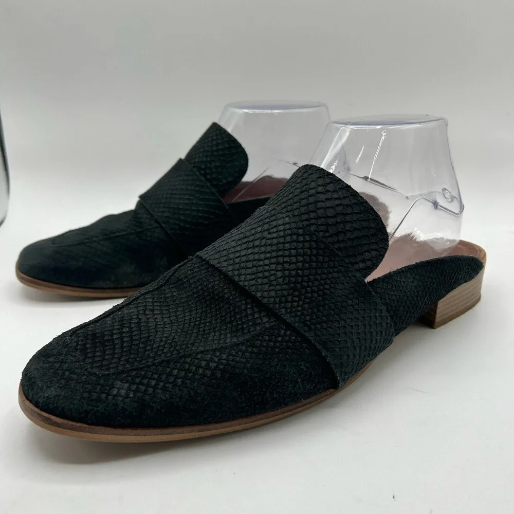 Free People AT EASE LOAFER IN BLACK Slip on Mule Leather Size 41.5 or US 10 1/2 - Picture 3 of 9
